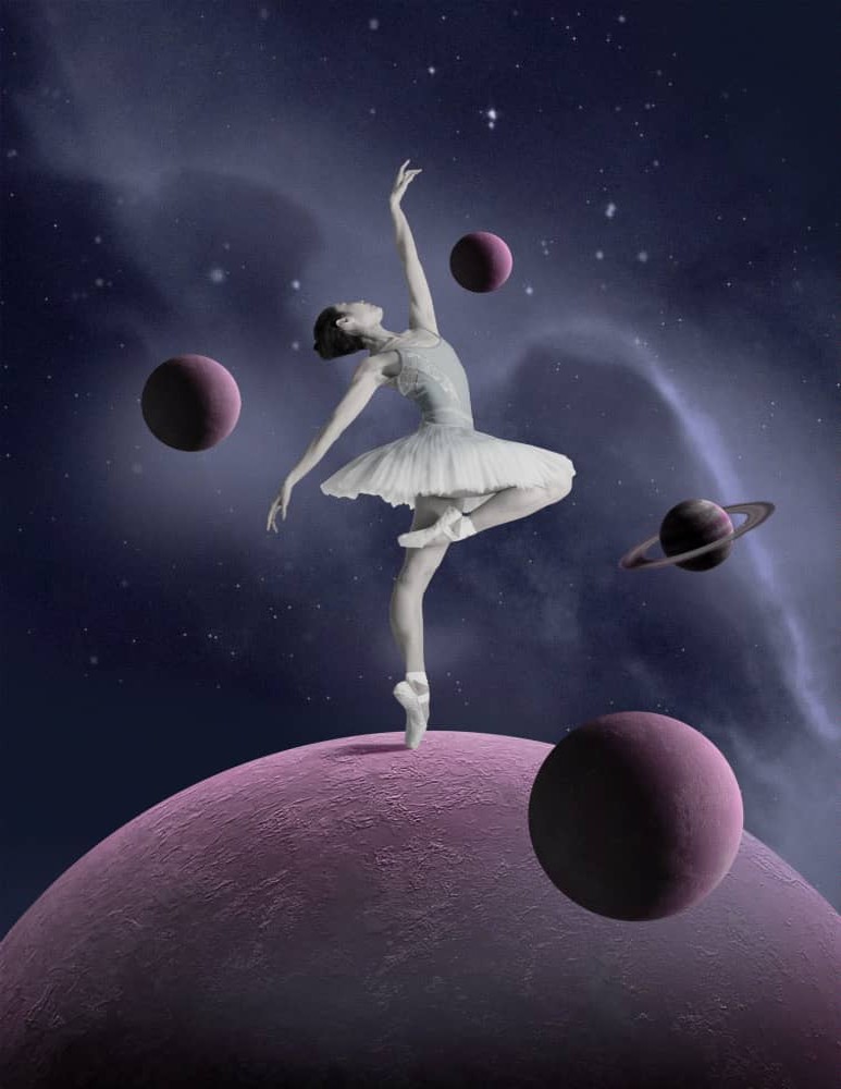 space-collage-with-ballerina
